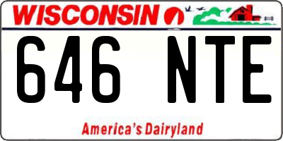 WI license plate 646NTE