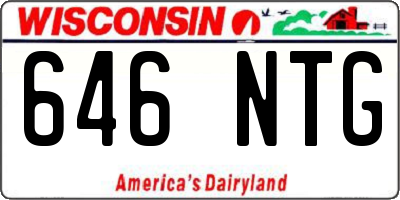 WI license plate 646NTG