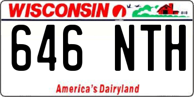 WI license plate 646NTH