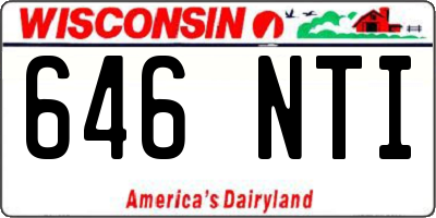 WI license plate 646NTI