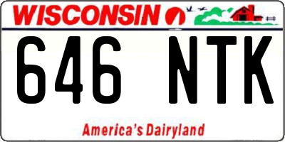WI license plate 646NTK