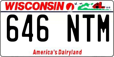 WI license plate 646NTM