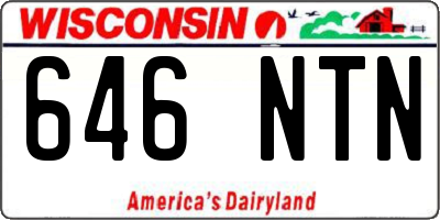 WI license plate 646NTN