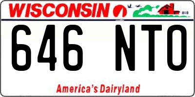 WI license plate 646NTO