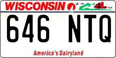 WI license plate 646NTQ