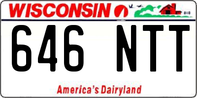 WI license plate 646NTT