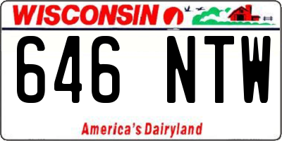 WI license plate 646NTW