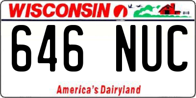 WI license plate 646NUC