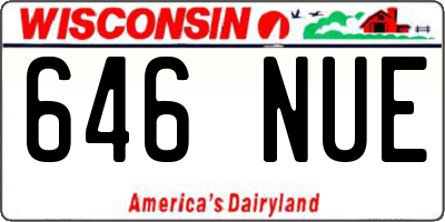 WI license plate 646NUE