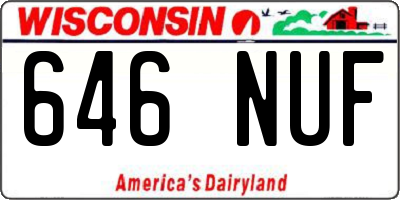 WI license plate 646NUF