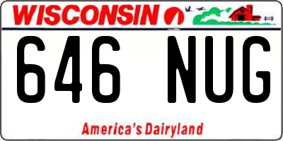 WI license plate 646NUG