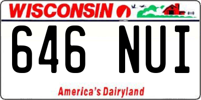 WI license plate 646NUI