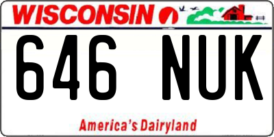 WI license plate 646NUK
