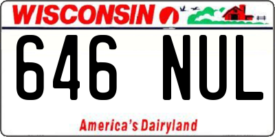 WI license plate 646NUL