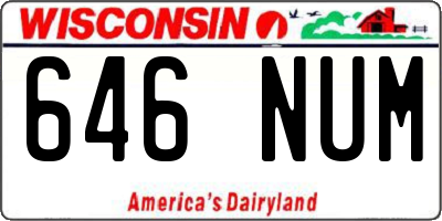 WI license plate 646NUM