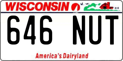 WI license plate 646NUT