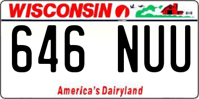 WI license plate 646NUU