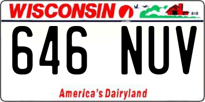 WI license plate 646NUV