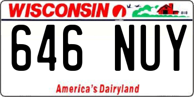 WI license plate 646NUY