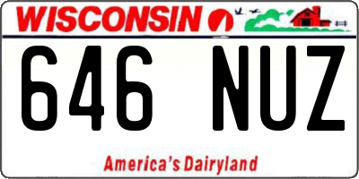 WI license plate 646NUZ