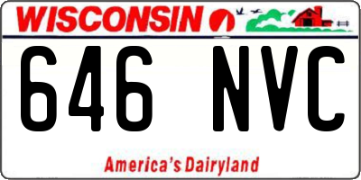 WI license plate 646NVC