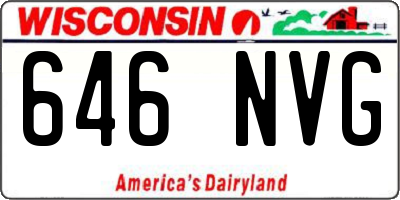 WI license plate 646NVG