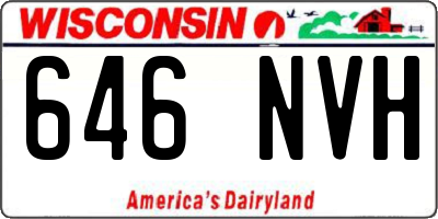 WI license plate 646NVH