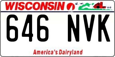 WI license plate 646NVK