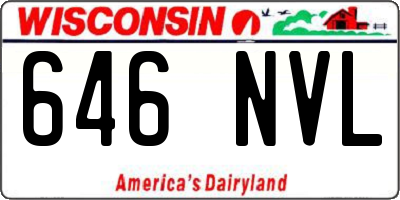WI license plate 646NVL