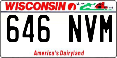 WI license plate 646NVM