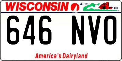 WI license plate 646NVO