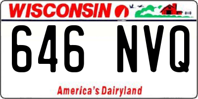 WI license plate 646NVQ