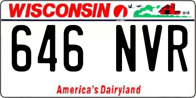 WI license plate 646NVR