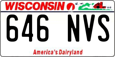 WI license plate 646NVS