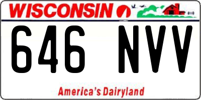 WI license plate 646NVV