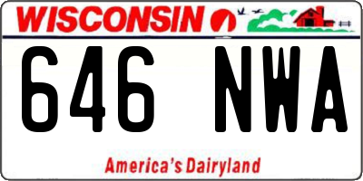 WI license plate 646NWA