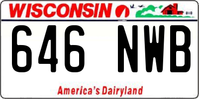 WI license plate 646NWB