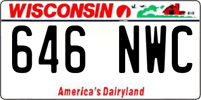 WI license plate 646NWC