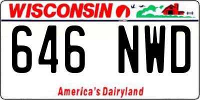 WI license plate 646NWD