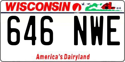 WI license plate 646NWE