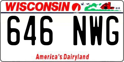 WI license plate 646NWG