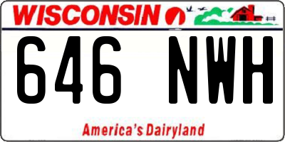 WI license plate 646NWH