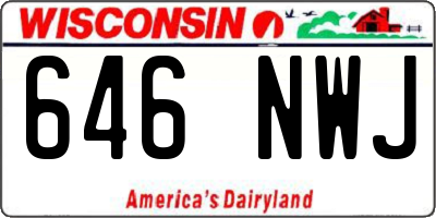 WI license plate 646NWJ