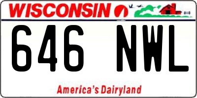 WI license plate 646NWL