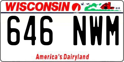 WI license plate 646NWM