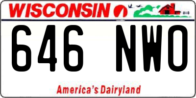 WI license plate 646NWO