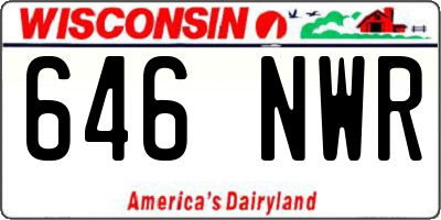 WI license plate 646NWR