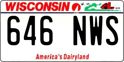 WI license plate 646NWS