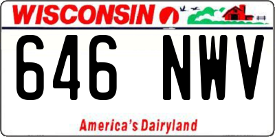 WI license plate 646NWV