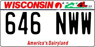 WI license plate 646NWW